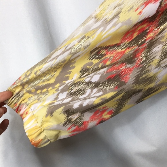 Zenergy by Chicos Women’s Colorful Yellow and Orange Jacket Size 1 Like-NEW - Picture 3 of 5